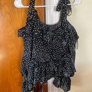 Long sleeve cut off shoulder top